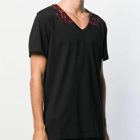 BNWT AW19 MAISON MARGIELA AIDS GLITTER PRINT TSHIRT S - Picture 1 of 14